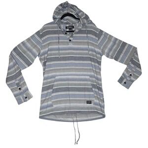 Ezekiel NWT M's Striped HoodiePulloverLongSleeve Size L Soft Hippie Warm Pocket